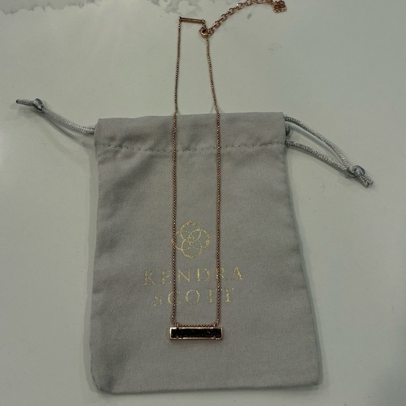 Kendra Scott Rose Gold& Black Bar Pendant Necklace - Picture 2 of 2
